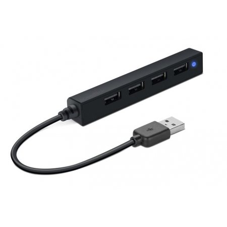 USB HUB, 4 porty, USB 2.0, SPEEDLINK "Snappy Slim" čierna