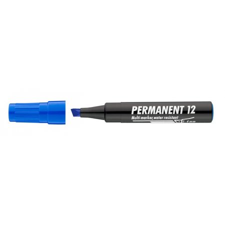 Permanentný popisovač, 1-4 mm, zrezaný hrot, ICO "Permanent 12", modrý