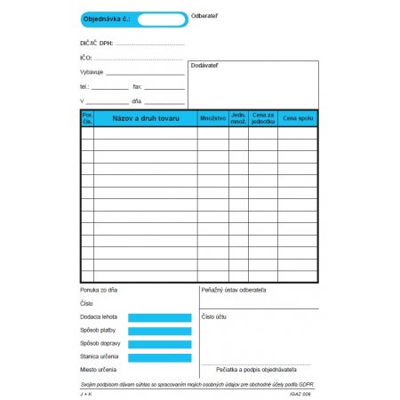 Objednávka A5 - 100 listov