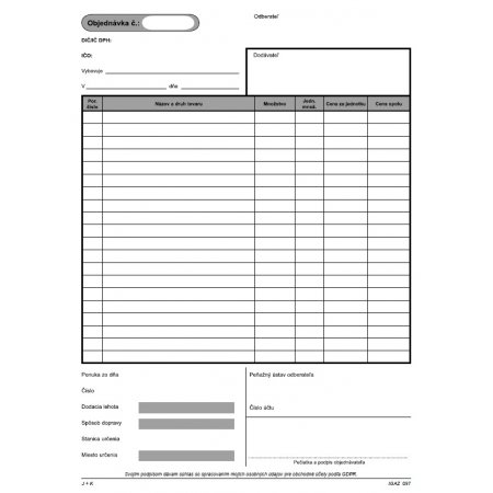 Objednávka  A4 - 100 listov