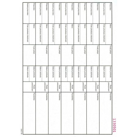 Kniha ubytovaných A4