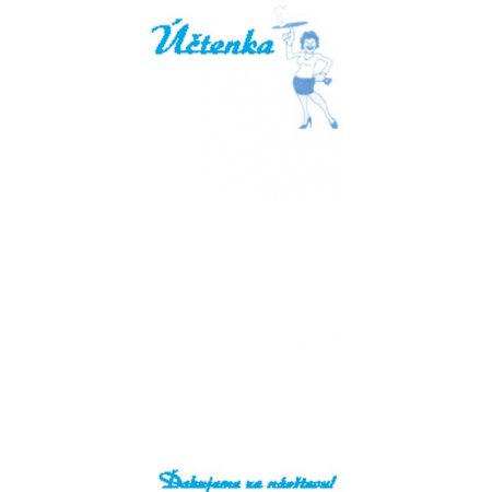 Čašnícka účtenka 15x7cm, volumen drevitý