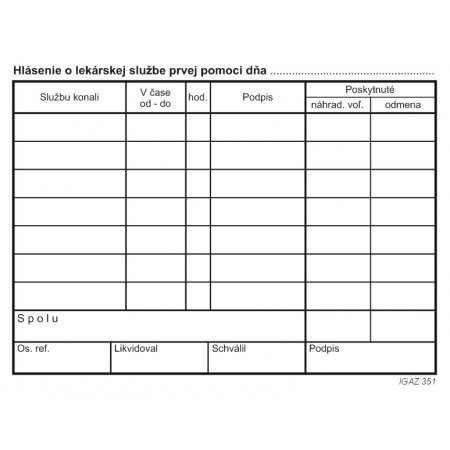 Hlásenie o LSPP A6 list