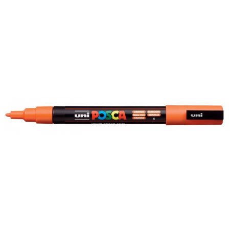 Dekoračný popisovač, 0,9-1,3 mm, UNI "Posca PC-3M", oranžový