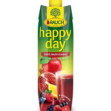 Ovocná šťava, 100%, 1 l, RAUCH "Happy day", červený multivitamín