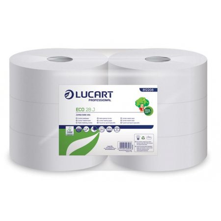 Toaletný papier, 2-vrstvový, maxi, priemer: 28 cm, LUCART "Eco 28 J", biely