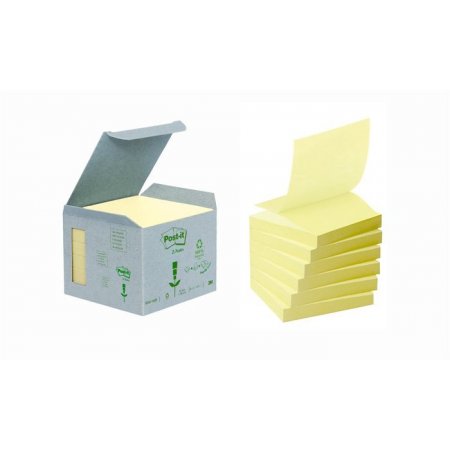 Samolepiaci bloček, "Z", 76x76 mm, 6x100 listov, ekologický, 3M POSTIT, žltý