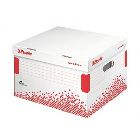 Archívny kontajner, L veľkosť, recyklovaný kartón, ESSELTE "Speedbox", biely