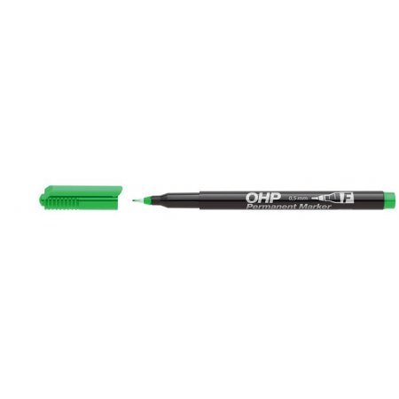Permanentný popisovač, OHP, 0,5 mm, F, ICO, zelený