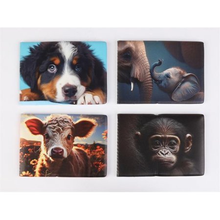 Držiak na preukazy a karty, ležatý, so 6 vkladacími listami, vzorovaný PVC, „Viaclistový“, zvieratá
