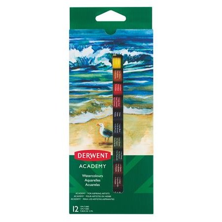 Tempera, sada, 12 ks, 12 ml, DERWENT "Academy"