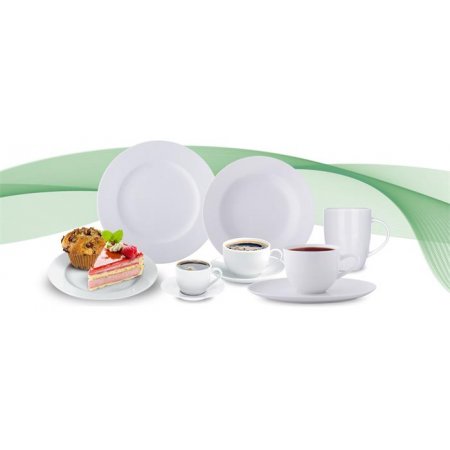 Hlboký tanier, biela, 23 cm, 6-kusový set, "Economic"