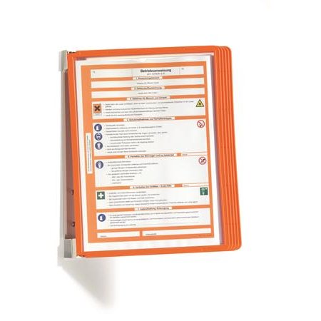 Držiak, nástenný, s 5 panelmi, DURABLE "VARIO® WALL 5", oranžová