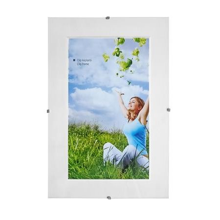 Obrazový rám, s klipom, so sklom, 10x15 cm