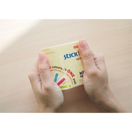 Samolepiaci poznámkový blok, 76x127 mm, 100 listov, STICK N „360°, zelená