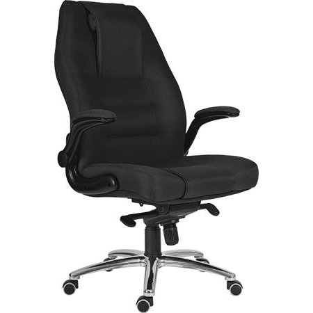 Manažérska stolička, čalúnená, chrómový podstavec, 24 h "MARKUS" čierna