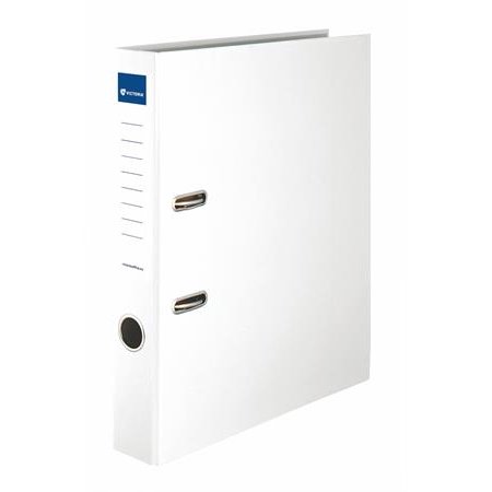 Pákový šanón, 50 mm, A4, PP/kartón, s ochranným spodným kovaním, VICTORIA OFFICE  "Basic", biely