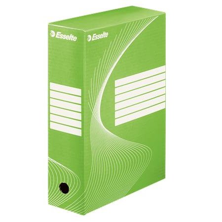 Archívny box, A4, 100 mm, kartón, ESSELTE "Boxycolor", zelený
