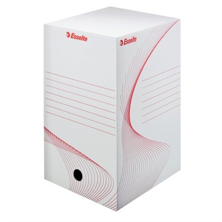 Archívny box, A4, 200 mm, kartón, ESSELTE "Boxy", biely