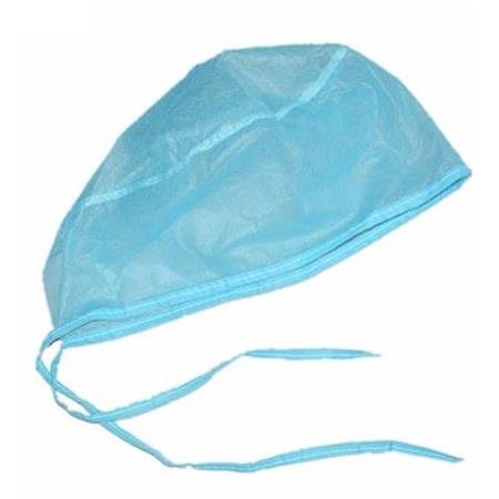 Operačná čiapka, okrúhly tvar, viazanie vzadu, modrá