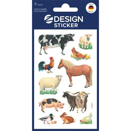 Nálepky, papier, 3 hárky, 76x120 mm, AVERY ZWECKFORM, "Z-Design No.53720", domáce zvieratá