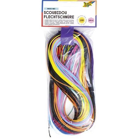 Kreatívny špagát, 100 cm, 100 ks, FOLIA, „Basic Mix“, mix farieb