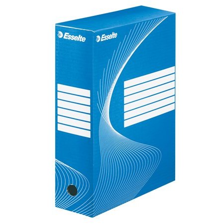 Archívny box, A4, 100 mm, kartón, ESSELTE "Boxycolor", modrý