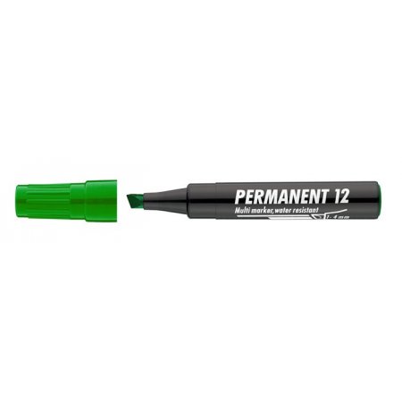 Permanentný popisovač, 1-4 mm, zrezaný hrot, ICO "Permanent 12", zelený