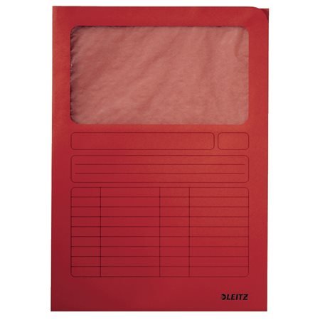 Kartónová doska, s okienkom, A4, LEITZ, červená