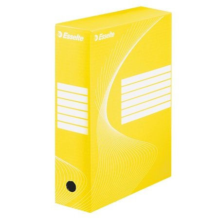 Archívny box, A4, 100 mm, kartón, ESSELTE "Boxycolor", žltý
