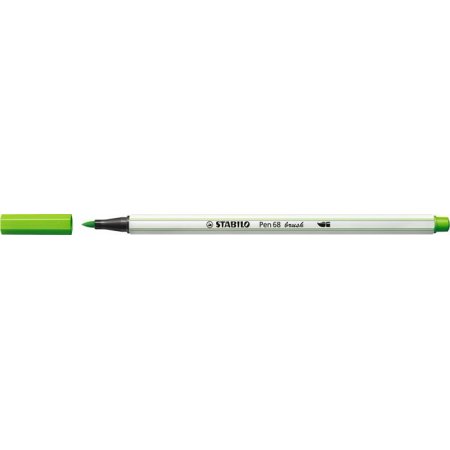 Vláknová fixka, STABILO "Pen 68 brush", svetlo zelená