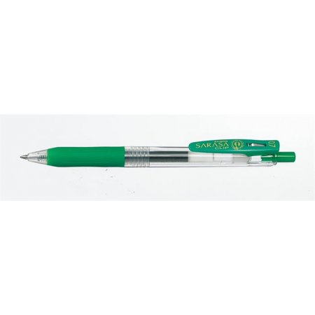 Gélové pero, 0,33 mm, stláčací mechanizzmus, ZEBRA "Sarasa Clip", zelené
