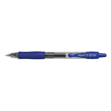 Gélové pero, 0,32 mm, stláčací mechanizmus, PILOT "G-2", modré