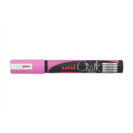 Kriedový popisovač, 1,8-2,5 mm, UNI "PWE-5M", fluor ružový