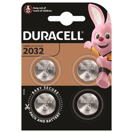 Gombíková batéria, CR2032, 4 ks, DURACELL