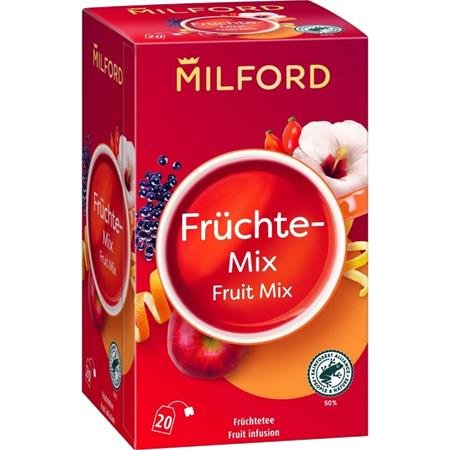 Ovocný čaj, 20x2,5 g, MILFORD "Fruitmix", mix ovocia