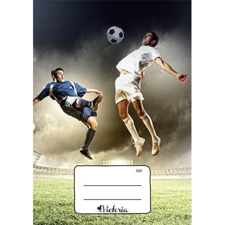 Zošit, školský, A5, štvorčekový, 20 listov, VICTORIA PAPER, "Futbal", "525"