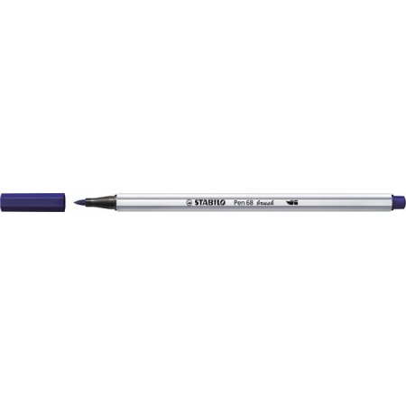 Vláknová fixka, STABILO "Pen 68 brush", tmavomodrá