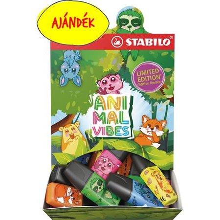 Liner, sada, 0,4 mm, STABILO "Point 88", 480 ks +darček: zvýrazňovač, displej "Boss Mini Animal Vibes", 50 ks