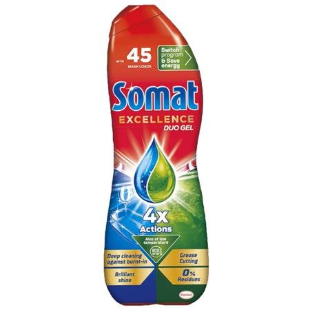 Umývací gél do umývačky riadu, 810 ml, SOMAT „Excellence Grease Cutting“