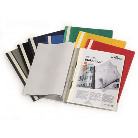 Rýchloviazač, A4, široký, priehľadné vrecko, DURABLE "DURAPLUS®", žltý