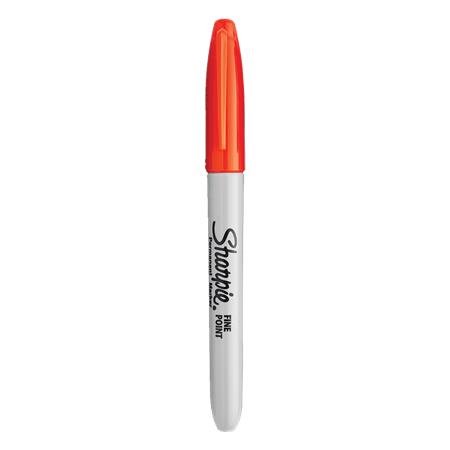 Permanentný popisovač, 1 mm, kužeľový hrot, SHARPIE "Fine Point", oranžová