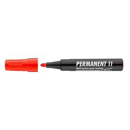 Permanentný popisovač, 1-3 mm, kužeľový hrot, ICO "Permanent 11", červený