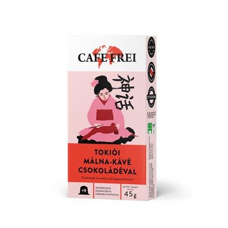 Kávové kapsule, kompatibilné s Nespresso®, 9 ks, CAFE FREI "Tokijská čokoládová malina"
