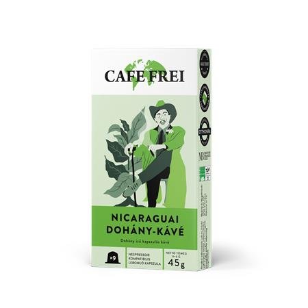 Kávové kapsule, kompatibilné s Nespresso®, 9 ks, CAFE FREI "Tabaková káva z Nicarague"