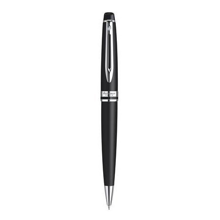 Guľôčkové pero, 0,7 mm, matné čierne telo pera, strieborný klip, WATERMAN "Expert III" , modrá