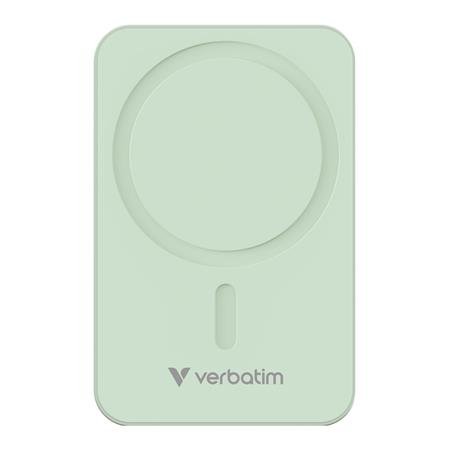 Power banka, externá batéria, magnetická, 20 000 mAh, stojanček, VERBATIM "Charge n Go Essentials", zelená