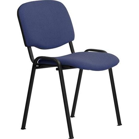 Konferenčná stolička, čalúnená, čierna kovová konštrukcia, „Felicia”, modrá