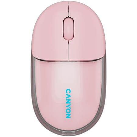 Myš, bezdrôtová, duálny režim pripojenia, optická, CANYON "OnClick 24", ružová
