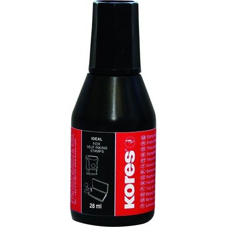 Pečiatková farba, 28 ml, KORES, čierna